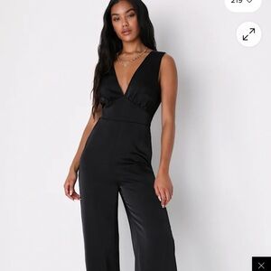 Lulu's Sleek Black Jumpsuit